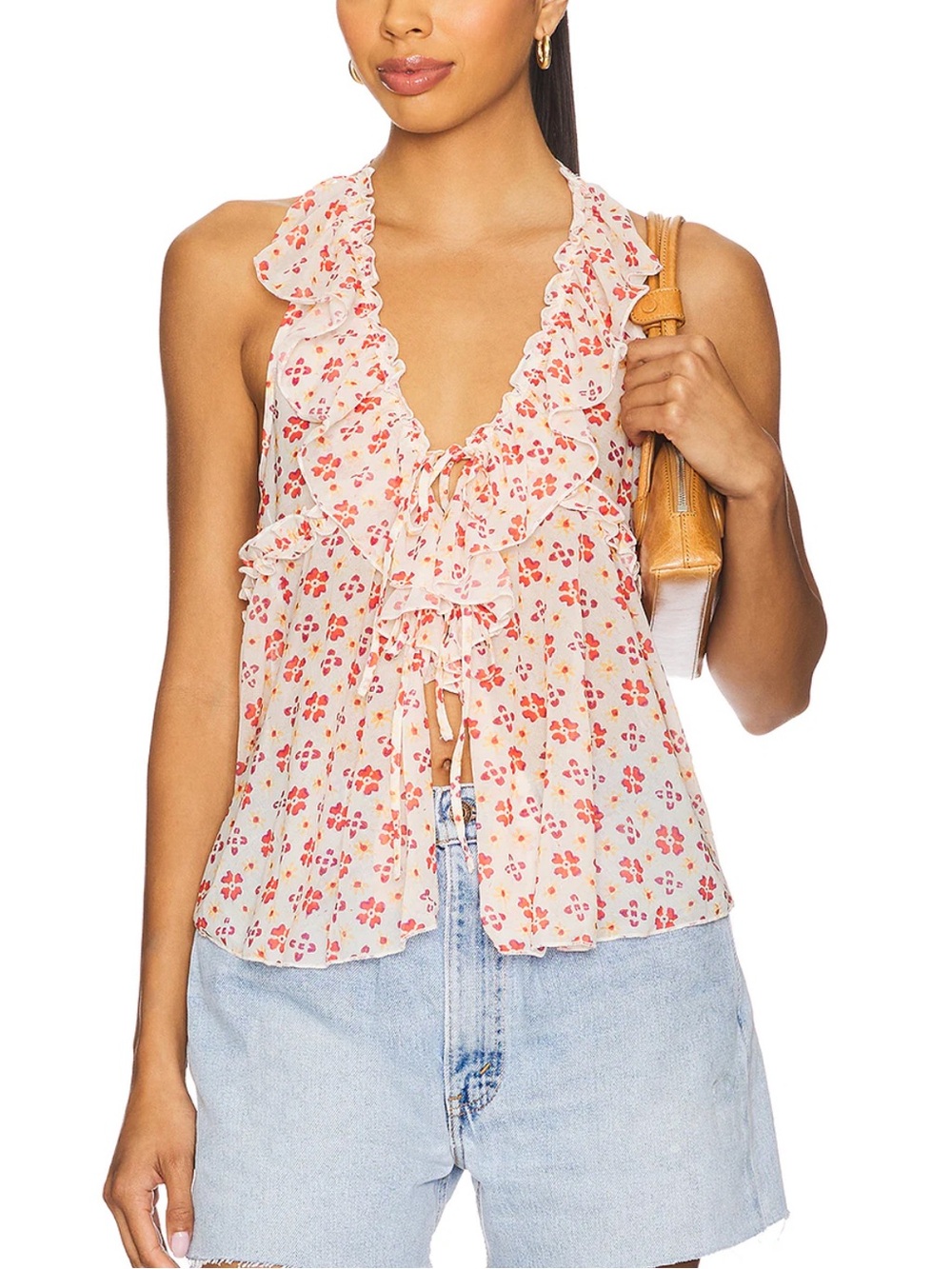 Free People Fearless Knit Tank in Ivory Combo Size Small NWT Boho Festival NEW